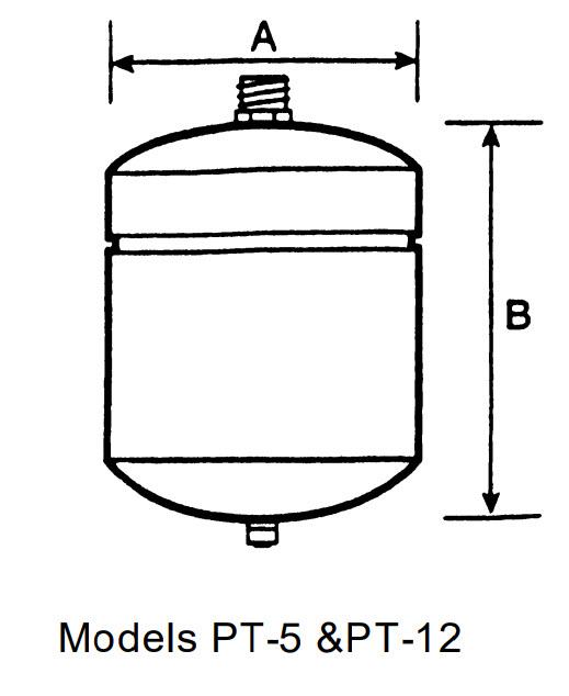 PT-12 4.4g/3.2g 150PSI 3/4 NON-ASME POTABLE TANK 1BN002