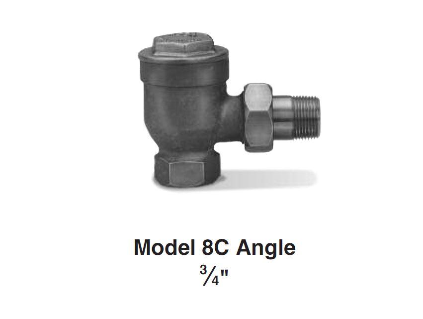 8C-A-125 Thermostatic Angle Trap .75 IN.